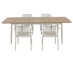 Havemøbelland Malmø Sonja Havemøbelsæt - 100x180/235 cm - Gråhvid
