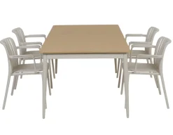 Havemøbelland Malmø Sonja Havemøbelsæt - 100x180/235 cm - Gråhvid