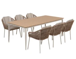 Havemøbelland Malmø Svala Havelmøbelsæt - 100x200 cm - Gråhvid