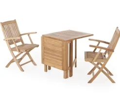 Havemøbelland Marstal Teak Cafesæt m/2 Mia stole m/armlæn