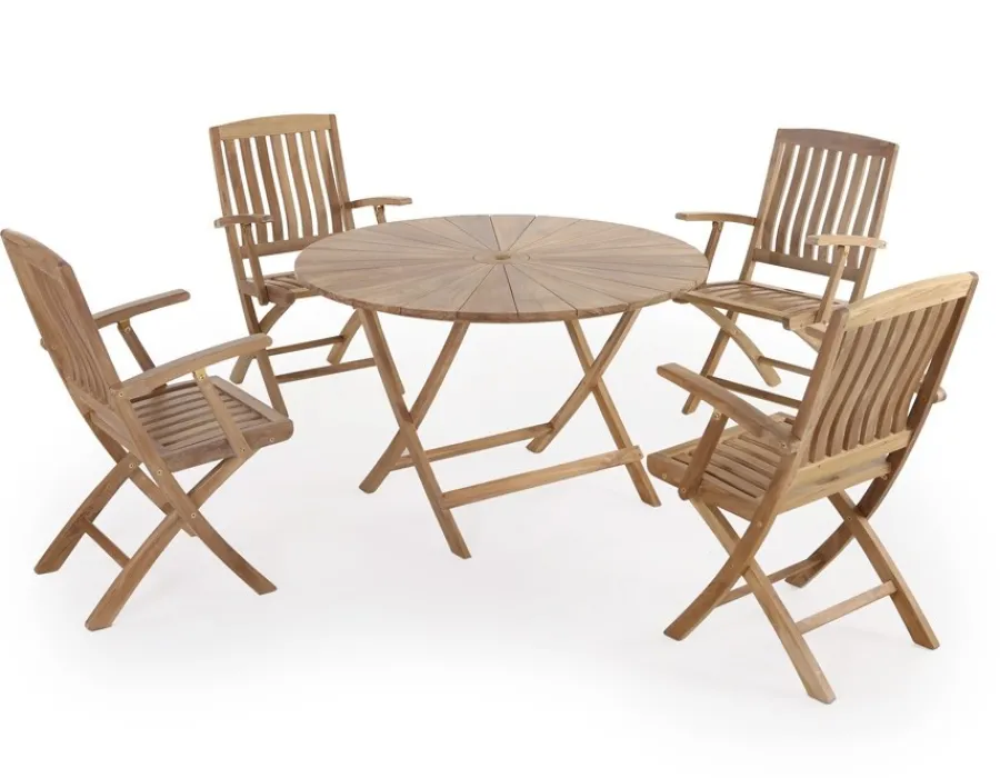 Havemøbelland Matahari 120 Mia m/armlæn Teak Havemøbelsæt
