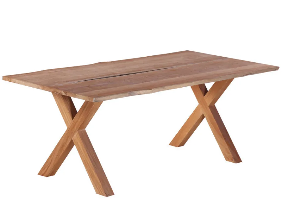 Havemøbelland Mika Plankebord 100x240 cm - m/bordben i teak - Kryds