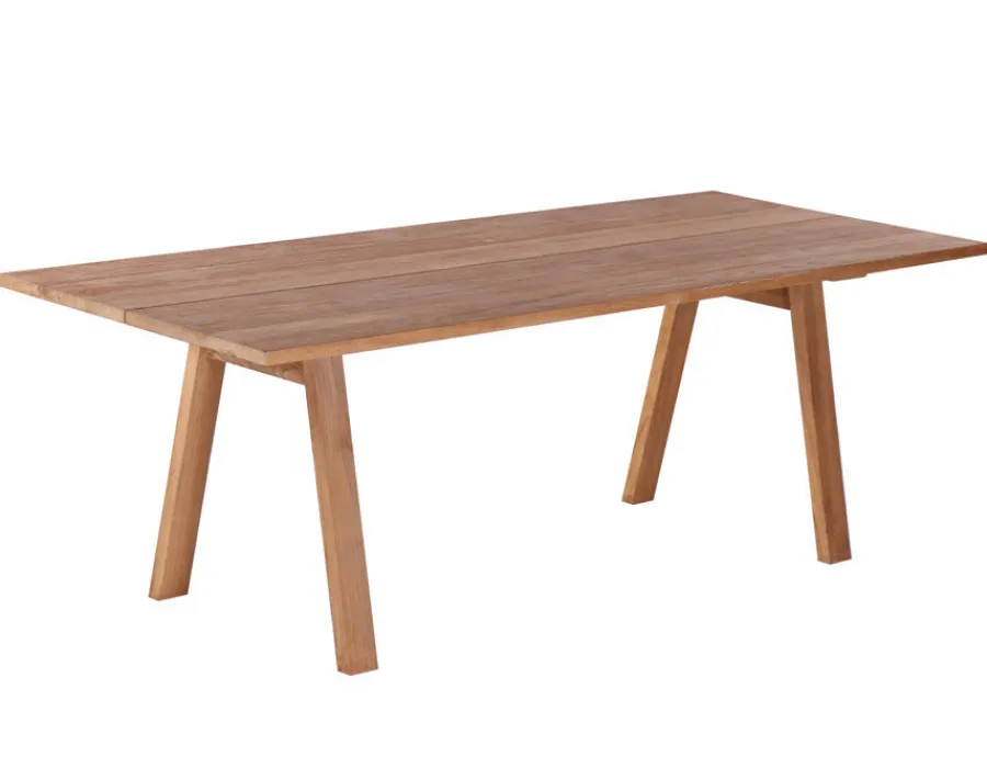 Havemøbelland Milo Plankebord 100x240 cm - m/bordben i teak - Skrå