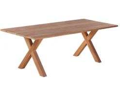 Havemøbelland Milo Plankebord 90x200 cm - m/bordben i teak - Kryds