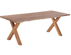 Havemøbelland Mona Plankebord 100x240 cm - m/bordben i teak - Kryds