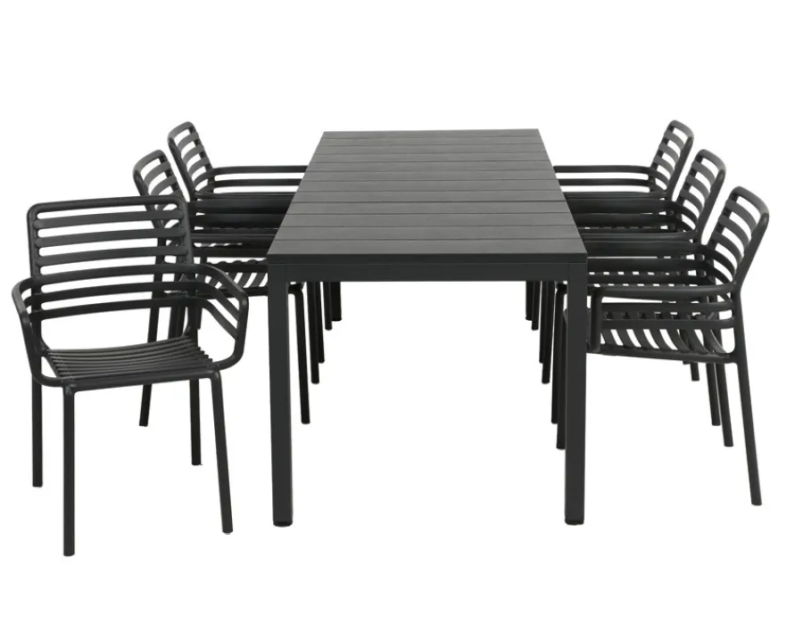 Havemøbelland Nardi Rio Doga Havemøbelsæt 140-210cm - Antracit