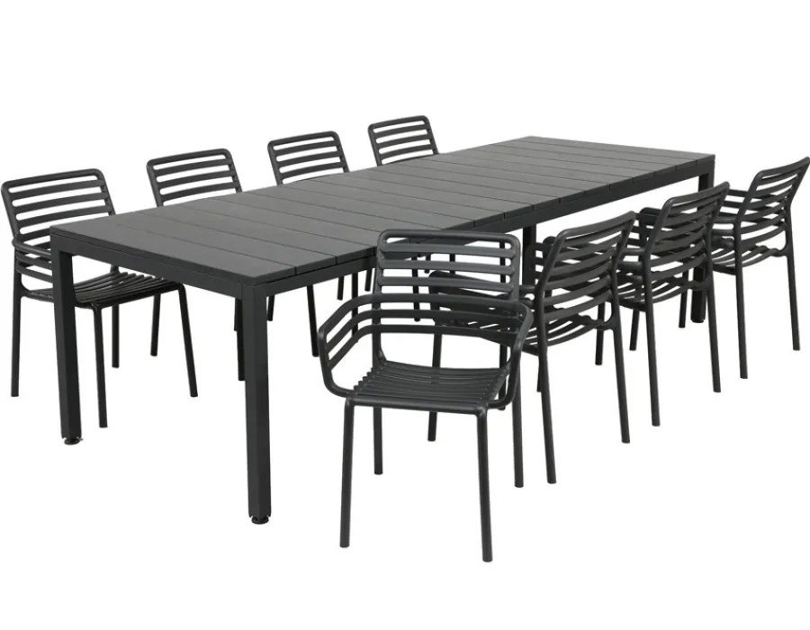 Havemøbelland Nardi Rio Doga Havemøbelsæt 210-280cm - Antracit