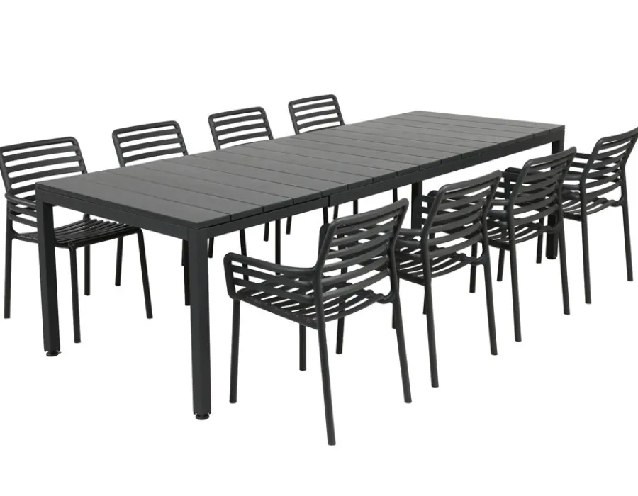 Havemøbelland Nardi Rio Doga Havemøbelsæt 210-280cm - Antracit