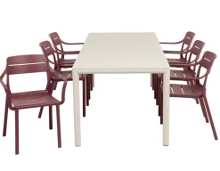 Havemøbelland Nardi Tevere Cassia Havemøbelsæt 147-211cm - Sand/Borgogna