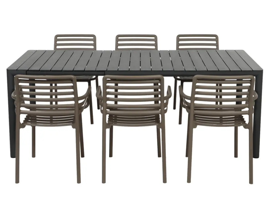 Havemøbelland Nardi Tevere Doga Havemøbelsæt 147-211cm - Antracit/Tabacco
