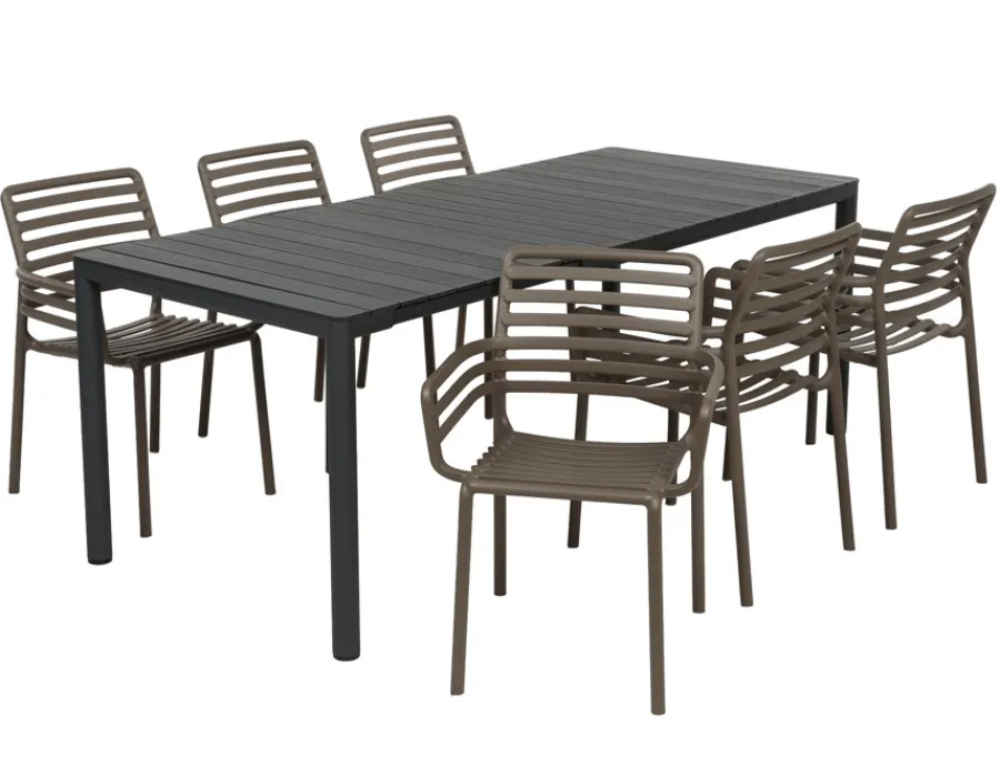 Havemøbelland Nardi Tevere Doga Havemøbelsæt 147-211cm - Antracit/Tabacco