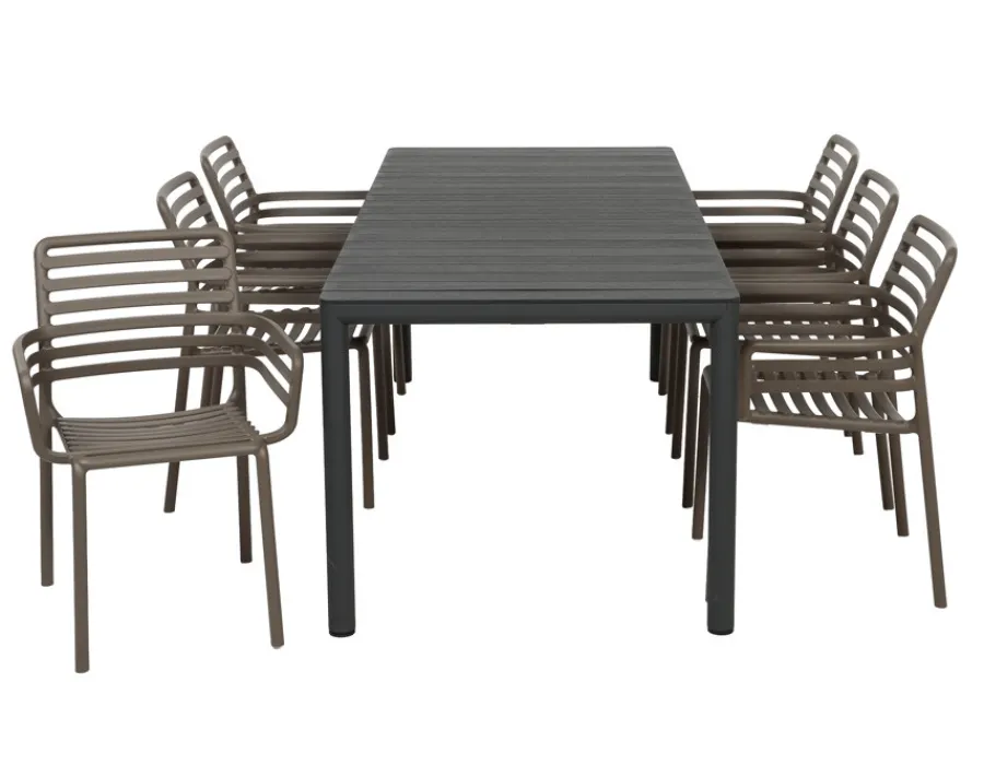 Havemøbelland Nardi Tevere Doga Havemøbelsæt 147-211cm - Antracit/Tabacco