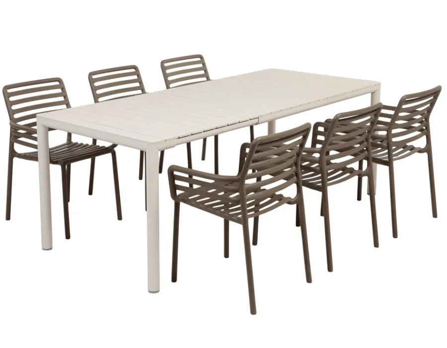 Havemøbelland Nardi Tevere Doga Havemøbelsæt 147-211cm - Sand/Tabacco
