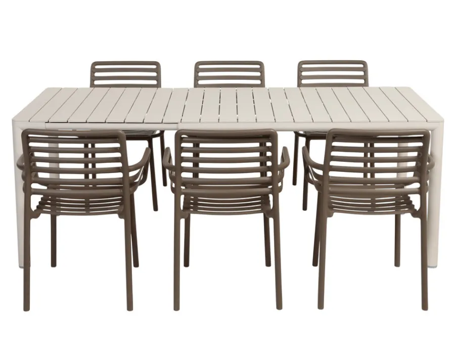 Havemøbelland Nardi Tevere Doga Havemøbelsæt 147-211cm - Sand/Tabacco