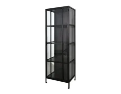 Havemøbelland Nyråd Vitrineskab i Metal - 60x40x172 cm - Sort