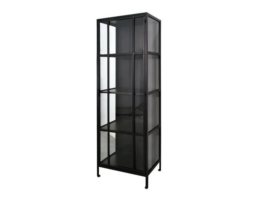 Havemøbelland Nyråd Vitrineskab i Metal - 60x40x172 cm - Sort