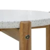 Havemøbelland Olivia Sidebord - Ø37|46H cm - Akacie/terrazzo