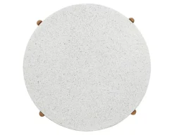 Havemøbelland Olivia Sidebord - Ø37|46H cm - Akacie/terrazzo