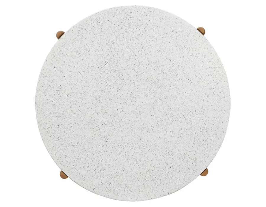 Havemøbelland Olivia Sidebord - Ø37|46H cm - Akacie/terrazzo