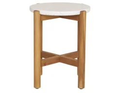 Havemøbelland Olivia Sidebord - Ø37|46H cm - Akacie/terrazzo