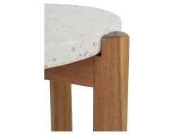 Havemøbelland Olivia Sidebord - Ø37|46H cm - Akacie/terrazzo