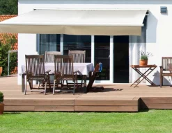 Havemøbelland Pil Markise - Semikassette m/Motor - 3,5 x 3 m - Hvid/Beige