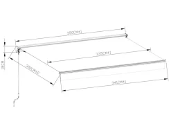 Havemøbelland Pil Markise - Semikassette m/Motor - 3,5 x 3 m - Hvid/Beige