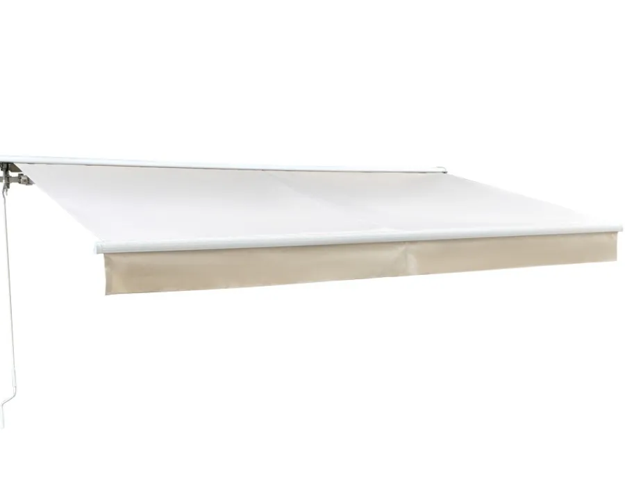 Havemøbelland Pil Markise - Semikassette m/Motor - 3,5 x 3 m - Hvid/Beige