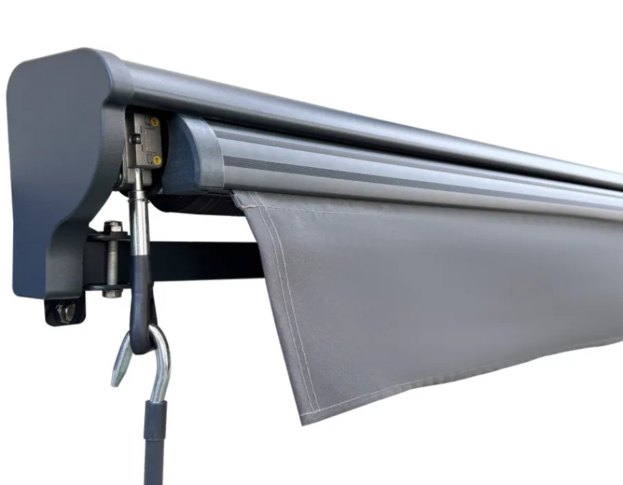 Havemøbelland Pil Markise - Semikassette m/Motor - 4,8 x 3 m - Grå/Grå
