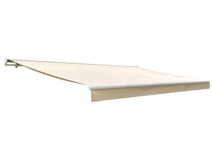 Havemøbelland Pil Markise - Semikassette m/Motor - 4,8 x 3 m - Hvid/Beige