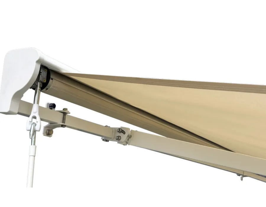 Havemøbelland Pil Markise - Semikassette m/Motor - 4,8 x 3 m - Hvid/Beige