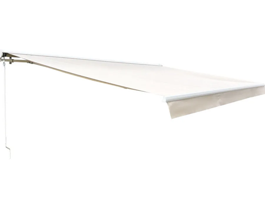 Havemøbelland Pil Markise - Semikassette m/Motor - 4,8 x 3 m - Hvid/Beige