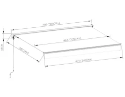 Havemøbelland Pil Markise - Semikassette m/Motor - 4,8 x 3 m - Hvid/Beige