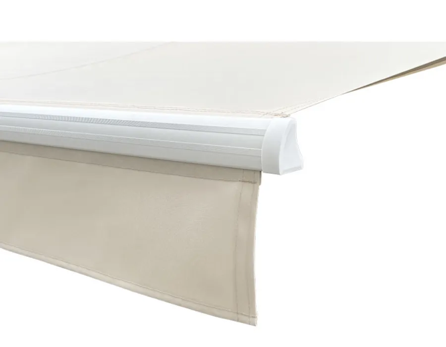 Havemøbelland Pil Markise - Semikassette m/Motor - 4,8 x 3 m - Hvid/Beige