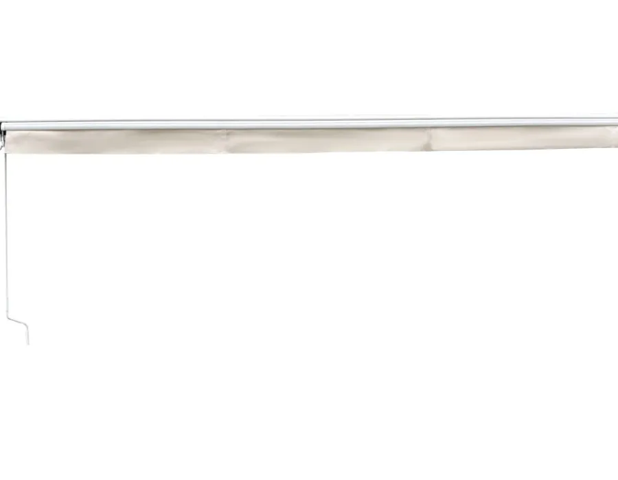 Havemøbelland Pil Markise - Semikassette m/Motor - 4,8 x 3 m - Hvid/Beige