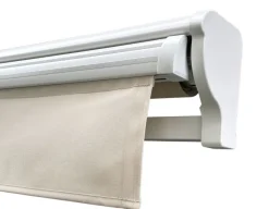 Havemøbelland Pil Markise - Semikassette m/Motor - 4,8 x 3 m - Hvid/Beige