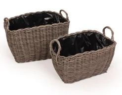 Havemøbelland Plantekurv Stor - Oval - Naturrattan