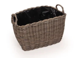 Havemøbelland Plantekurv Stor - Oval - Naturrattan