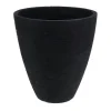 Havemøbelland Plastkrukke m/riller - Ø:39|H:42 cm - Antracit