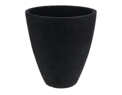 Havemøbelland Plastkrukke m/riller - Ø:39|H:42 cm - Antracit