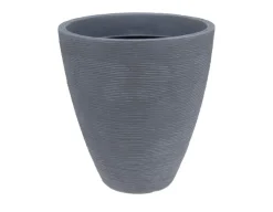 Havemøbelland Plastkrukke m/riller - Ø:39|H:42 cm - Grå