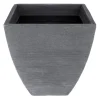 Havemøbelland Plastkrukke m/riller - 40x40x42 cm - Grå