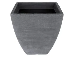 Havemøbelland Plastkrukke m/riller - 40x40x42 cm - Grå