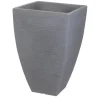 Havemøbelland Plastkrukke m/riller - 40x40x60 cm - Grå