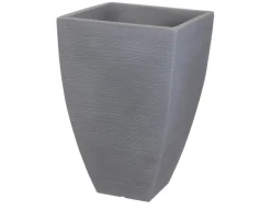 Havemøbelland Plastkrukke m/riller - 40x40x60 cm - Grå