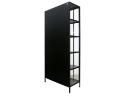 Havemøbelland Præstø Vitrineskab i Metal - 92x40x201,5 cm - Sort