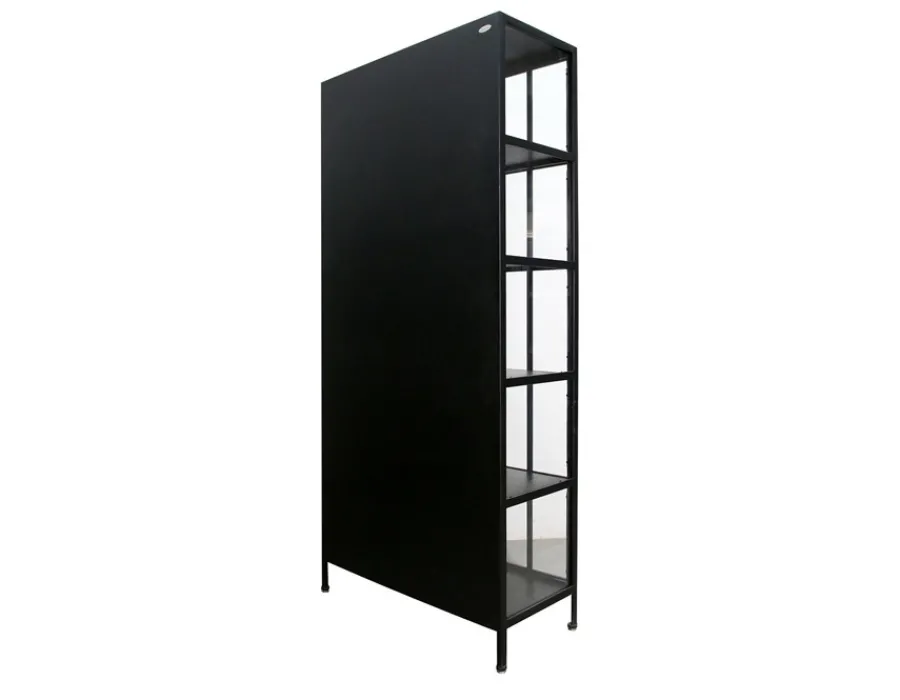 Havemøbelland Præstø Vitrineskab i Metal - 92x40x201,5 cm - Sort