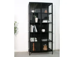 Havemøbelland Præstø Vitrineskab i Metal - 92x40x201,5 cm - Sort