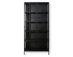 Havemøbelland Præstø Vitrineskab i Metal - 92x40x201,5 cm - Sort