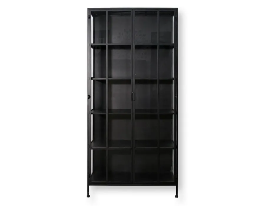 Havemøbelland Præstø Vitrineskab i Metal - 92x40x201,5 cm - Sort